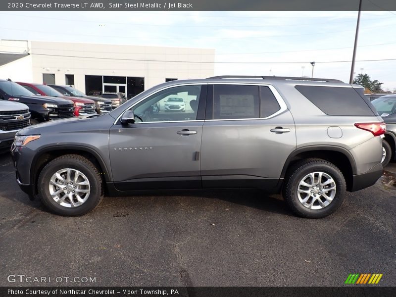 Satin Steel Metallic / Jet Black 2020 Chevrolet Traverse LT AWD