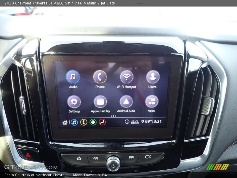 Satin Steel Metallic / Jet Black 2020 Chevrolet Traverse LT AWD