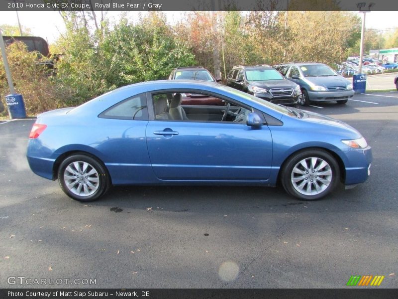 Royal Blue Pearl / Gray 2010 Honda Civic EX Coupe
