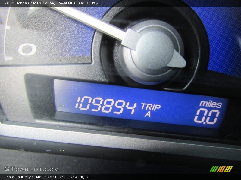 Royal Blue Pearl / Gray 2010 Honda Civic EX Coupe