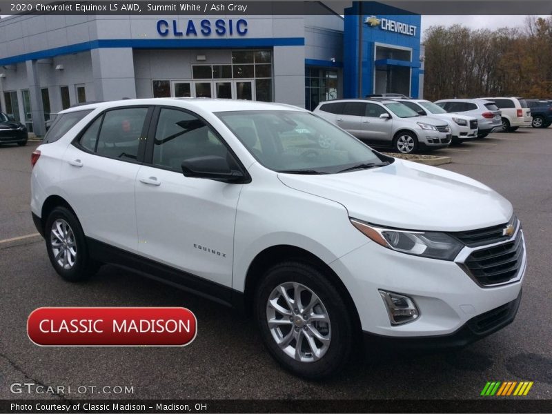 Summit White / Ash Gray 2020 Chevrolet Equinox LS AWD