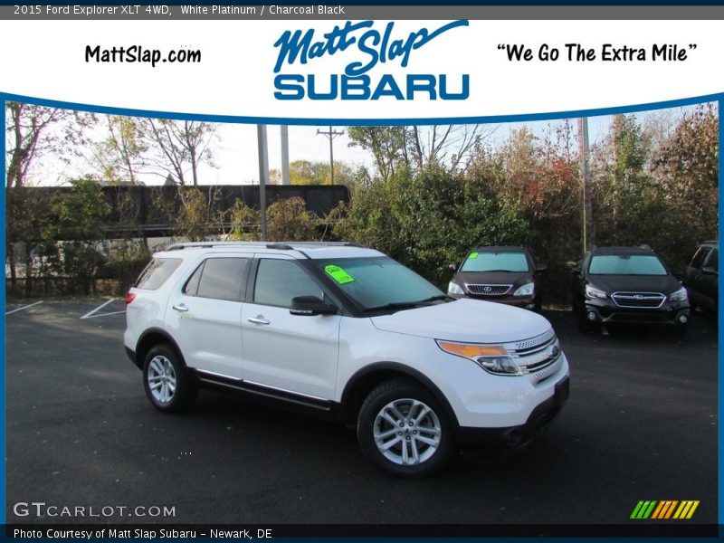 White Platinum / Charcoal Black 2015 Ford Explorer XLT 4WD