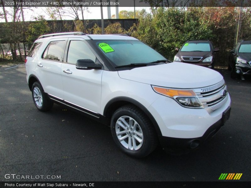 White Platinum / Charcoal Black 2015 Ford Explorer XLT 4WD
