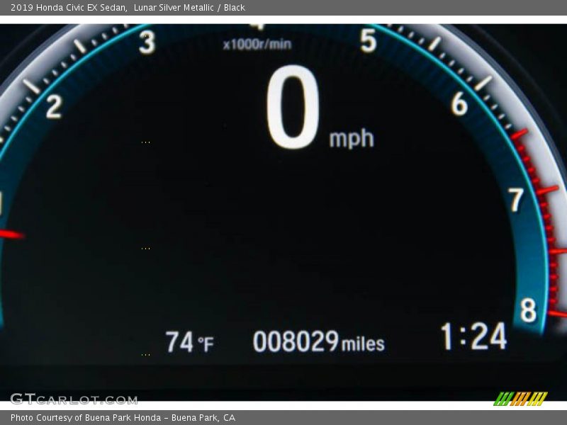 Lunar Silver Metallic / Black 2019 Honda Civic EX Sedan