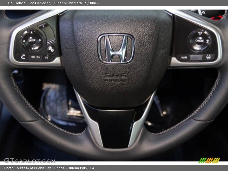 Lunar Silver Metallic / Black 2019 Honda Civic EX Sedan