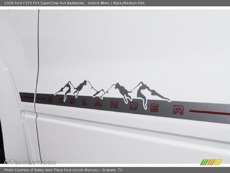 Oxford White / Black/Medium Flint 2008 Ford F150 FX4 SuperCrew 4x4 Badlander