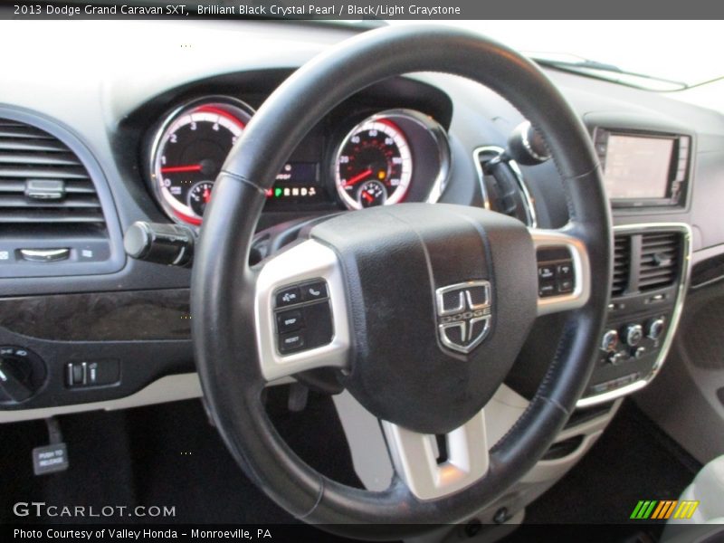 Brilliant Black Crystal Pearl / Black/Light Graystone 2013 Dodge Grand Caravan SXT