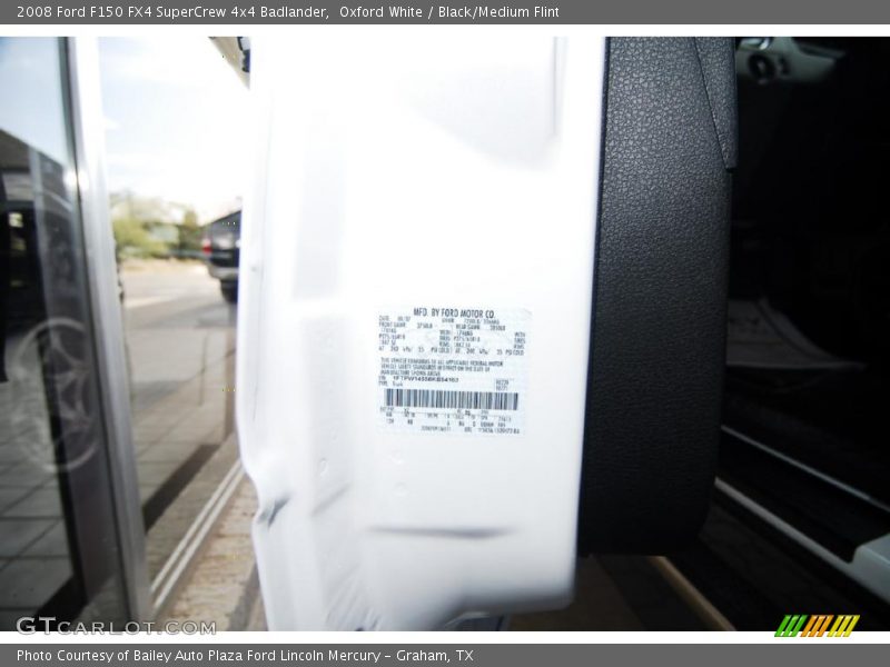 Oxford White / Black/Medium Flint 2008 Ford F150 FX4 SuperCrew 4x4 Badlander