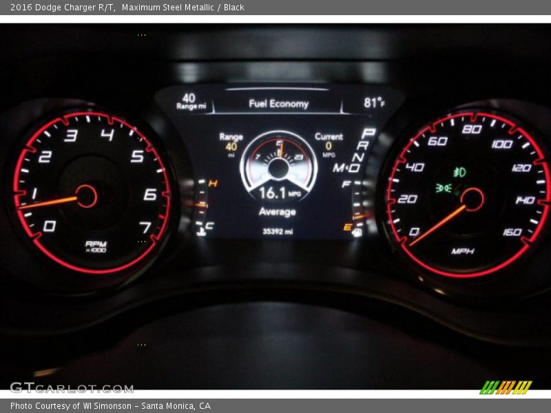 Maximum Steel Metallic / Black 2016 Dodge Charger R/T