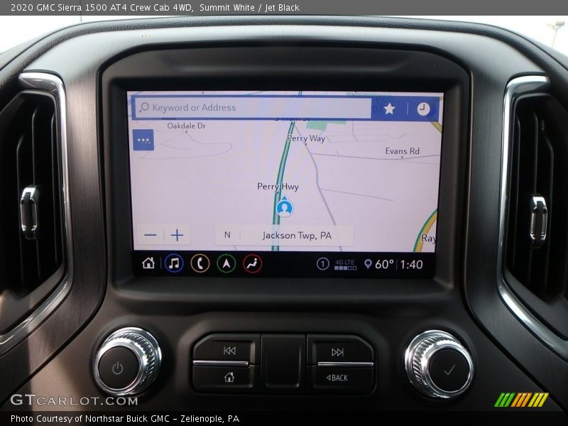 Navigation of 2020 Sierra 1500 AT4 Crew Cab 4WD