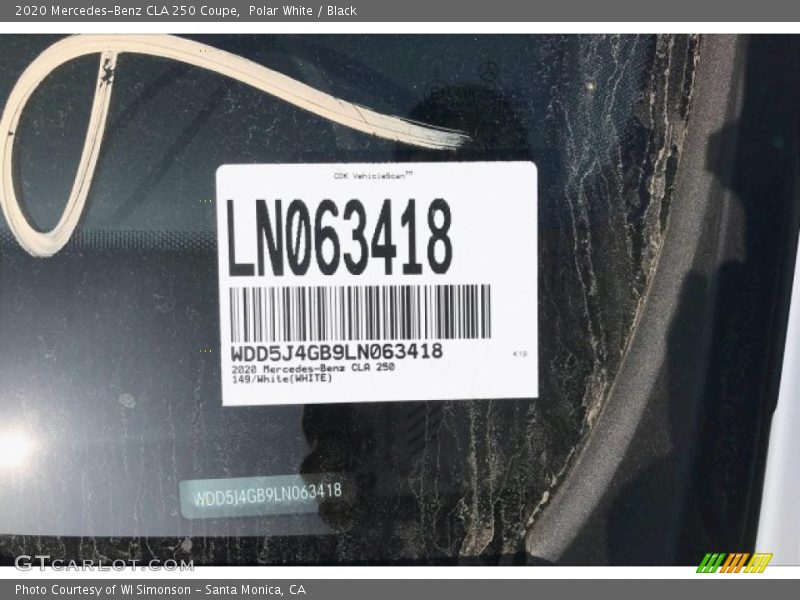Polar White / Black 2020 Mercedes-Benz CLA 250 Coupe