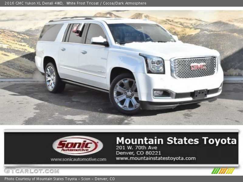 White Frost Tricoat / Cocoa/Dark Atmosphere 2016 GMC Yukon XL Denali 4WD