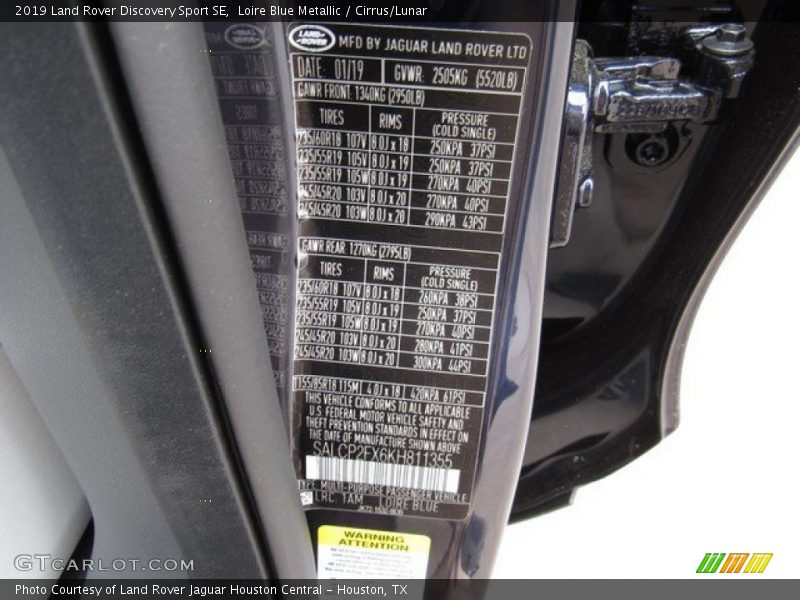 2019 Discovery Sport SE Loire Blue Metallic Color Code 1AM