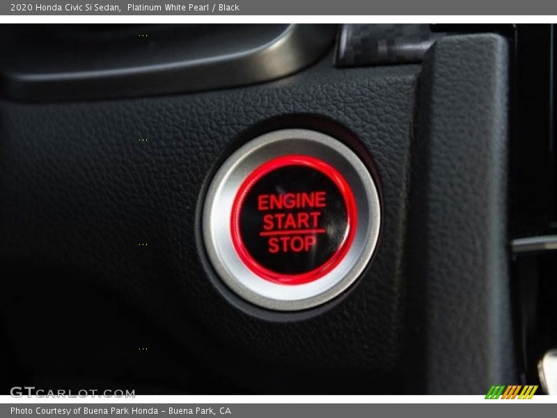 Platinum White Pearl / Black 2020 Honda Civic Si Sedan