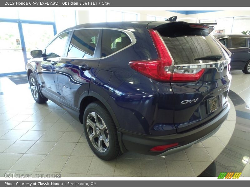 Obsidian Blue Pearl / Gray 2019 Honda CR-V EX-L AWD