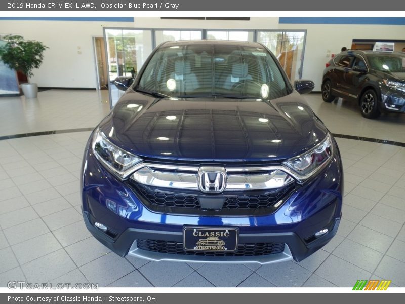 Obsidian Blue Pearl / Gray 2019 Honda CR-V EX-L AWD