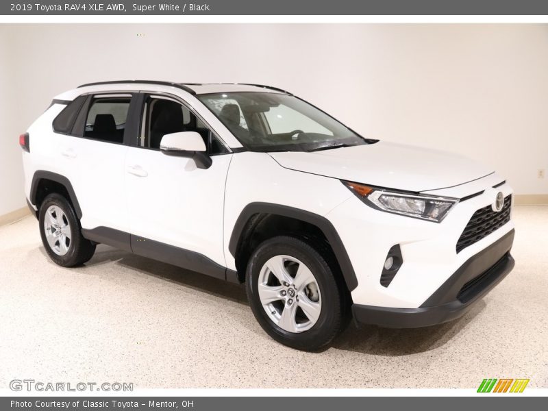 Super White / Black 2019 Toyota RAV4 XLE AWD