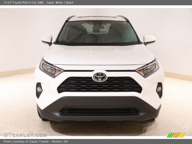 Super White / Black 2019 Toyota RAV4 XLE AWD