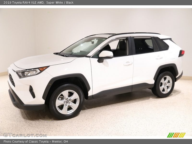 Super White / Black 2019 Toyota RAV4 XLE AWD