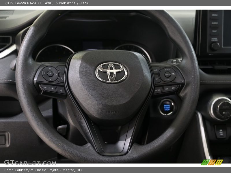Super White / Black 2019 Toyota RAV4 XLE AWD
