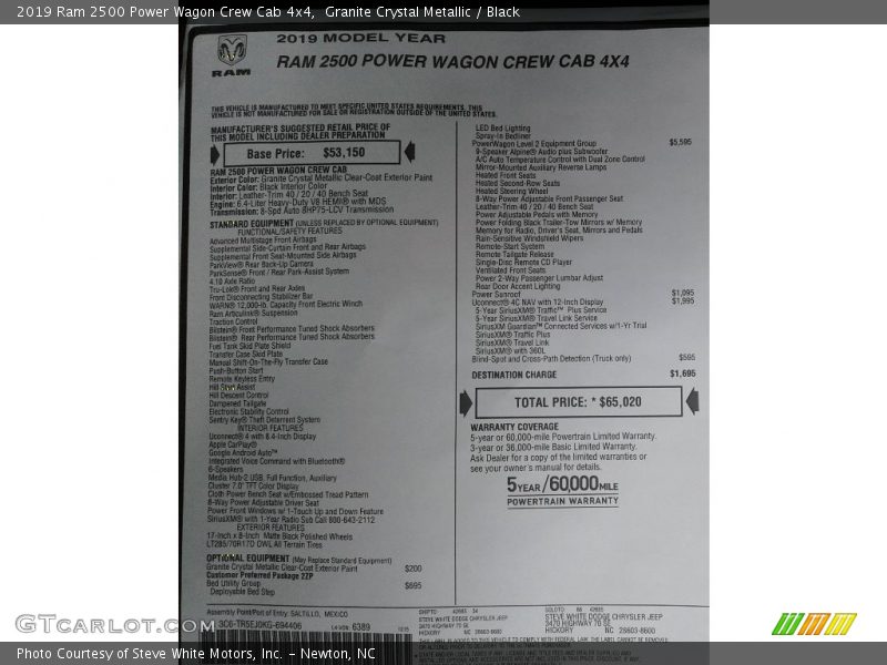 Granite Crystal Metallic / Black 2019 Ram 2500 Power Wagon Crew Cab 4x4
