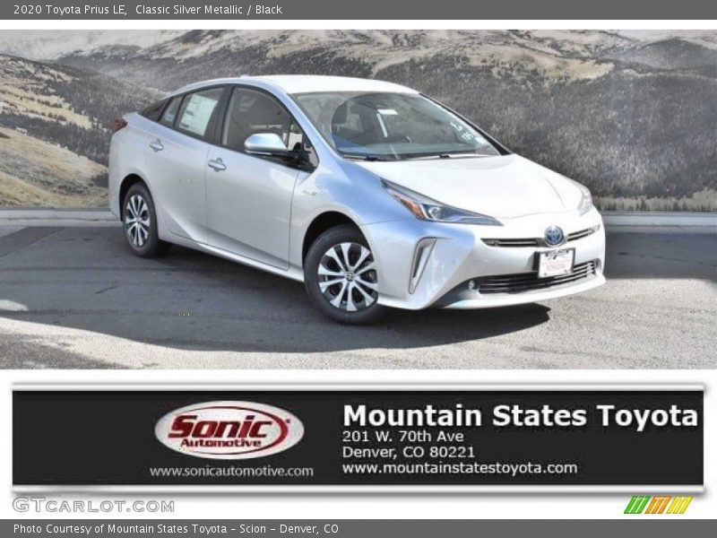 Classic Silver Metallic / Black 2020 Toyota Prius LE