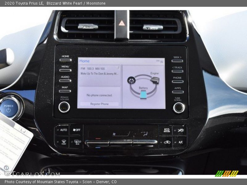 Blizzard White Pearl / Moonstone 2020 Toyota Prius LE