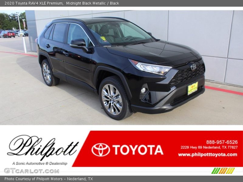 Midnight Black Metallic / Black 2020 Toyota RAV4 XLE Premium