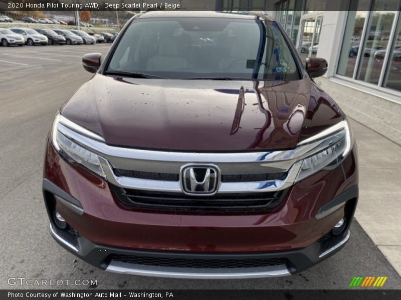 Deep Scarlet Pearl / Beige 2020 Honda Pilot Touring AWD