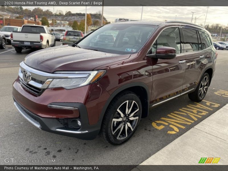 Deep Scarlet Pearl / Beige 2020 Honda Pilot Touring AWD