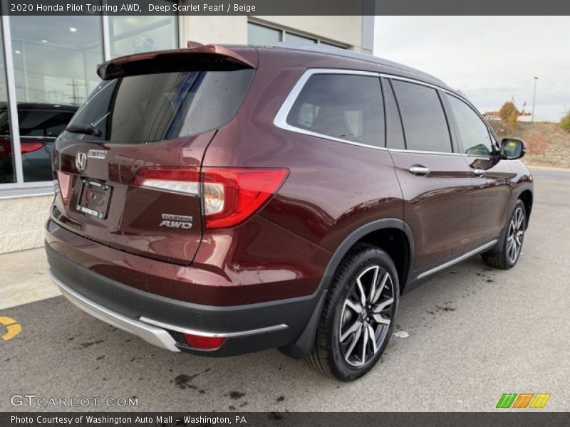 Deep Scarlet Pearl / Beige 2020 Honda Pilot Touring AWD