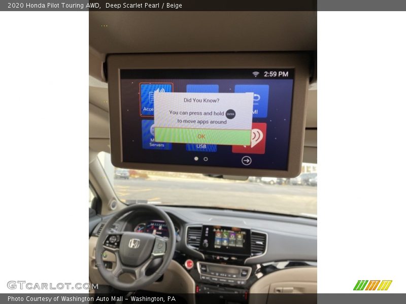 Deep Scarlet Pearl / Beige 2020 Honda Pilot Touring AWD