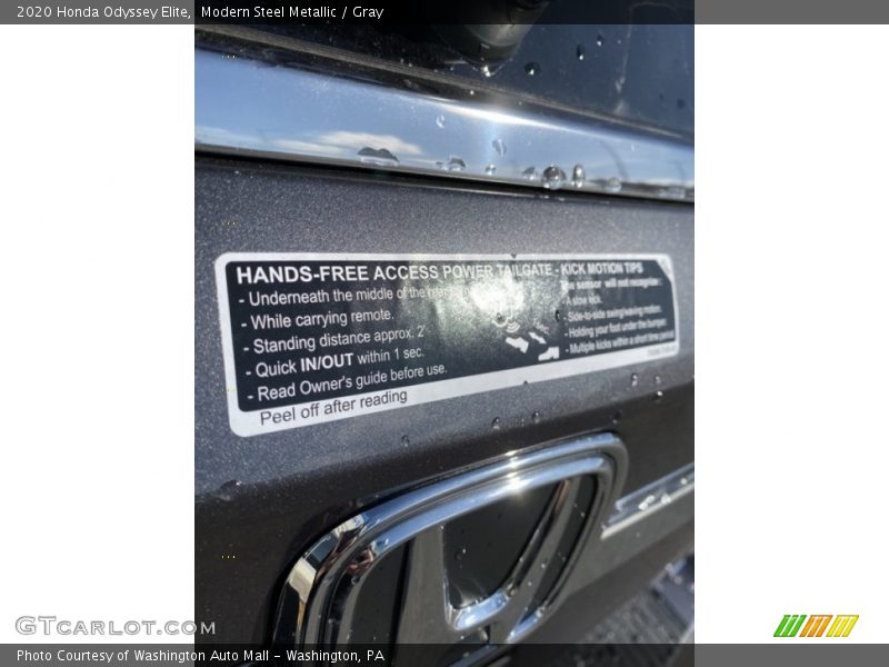 Modern Steel Metallic / Gray 2020 Honda Odyssey Elite