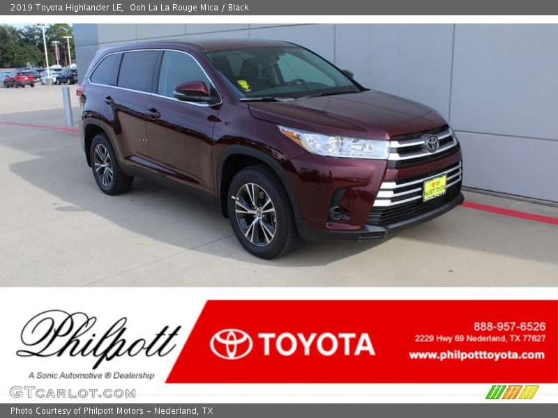 Ooh La La Rouge Mica / Black 2019 Toyota Highlander LE
