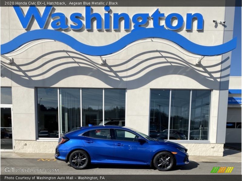Aegean Blue Metallic / Black 2020 Honda Civic EX-L Hatchback