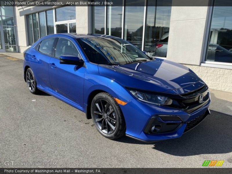Aegean Blue Metallic / Black 2020 Honda Civic EX-L Hatchback