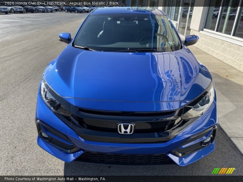 Aegean Blue Metallic / Black 2020 Honda Civic EX-L Hatchback