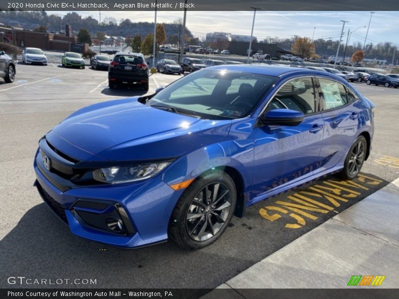 Aegean Blue Metallic / Black 2020 Honda Civic EX-L Hatchback
