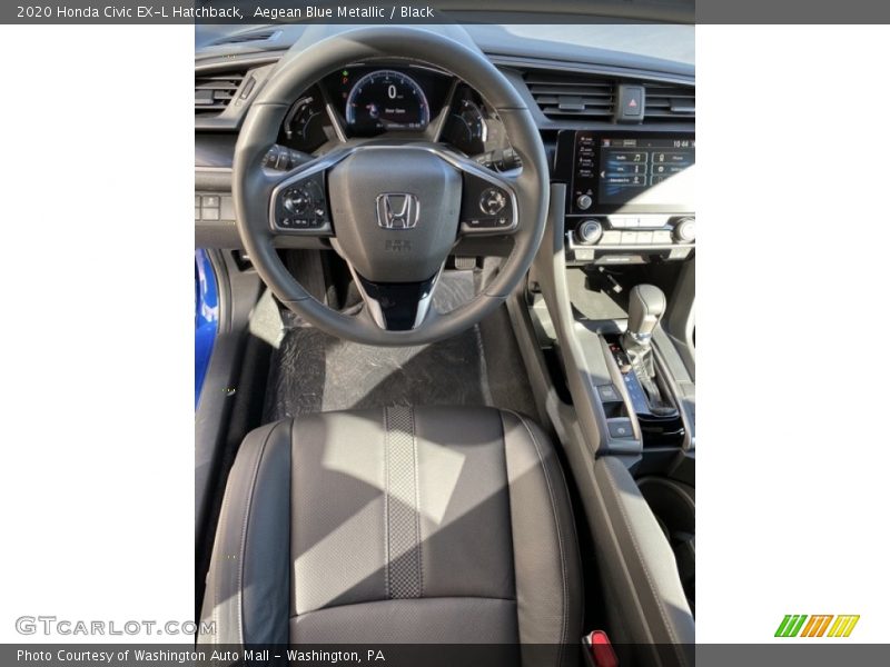 Aegean Blue Metallic / Black 2020 Honda Civic EX-L Hatchback