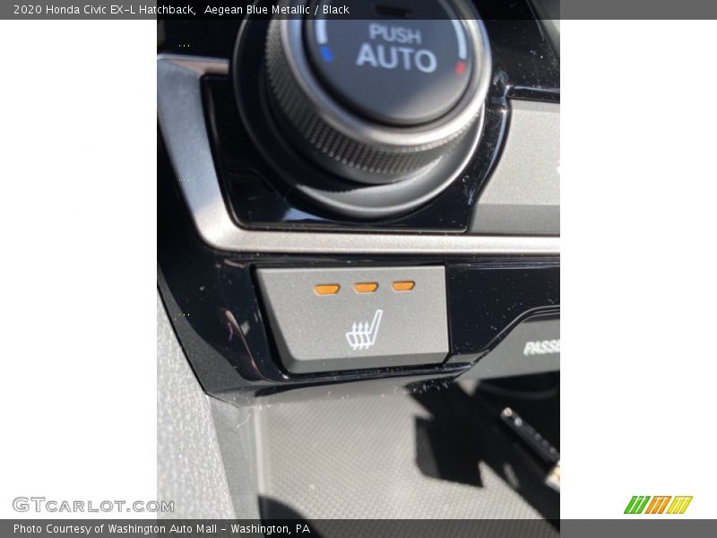 Aegean Blue Metallic / Black 2020 Honda Civic EX-L Hatchback