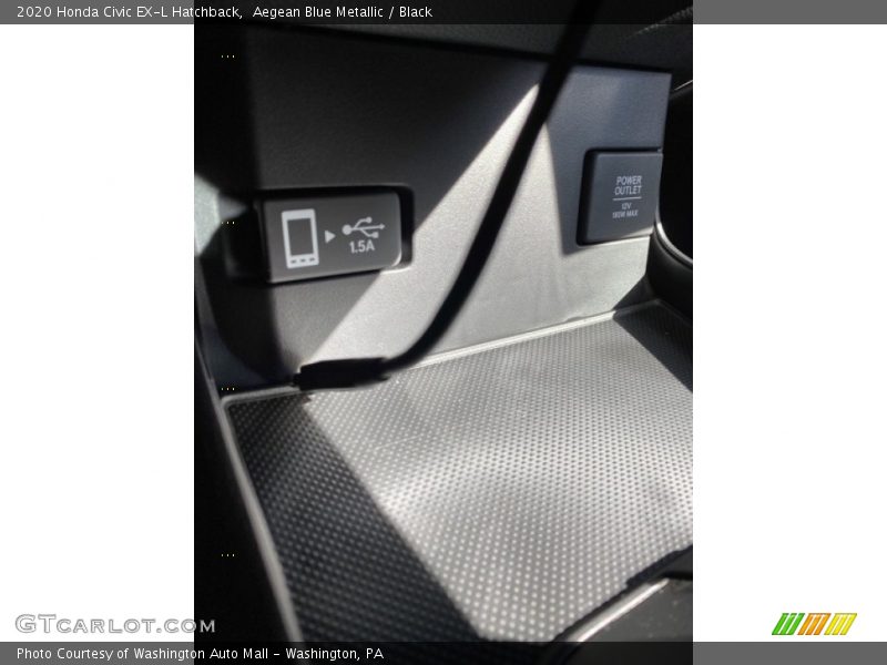Aegean Blue Metallic / Black 2020 Honda Civic EX-L Hatchback