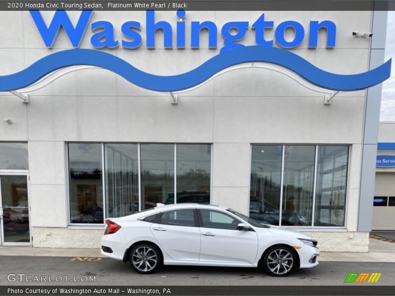 Platinum White Pearl / Black 2020 Honda Civic Touring Sedan