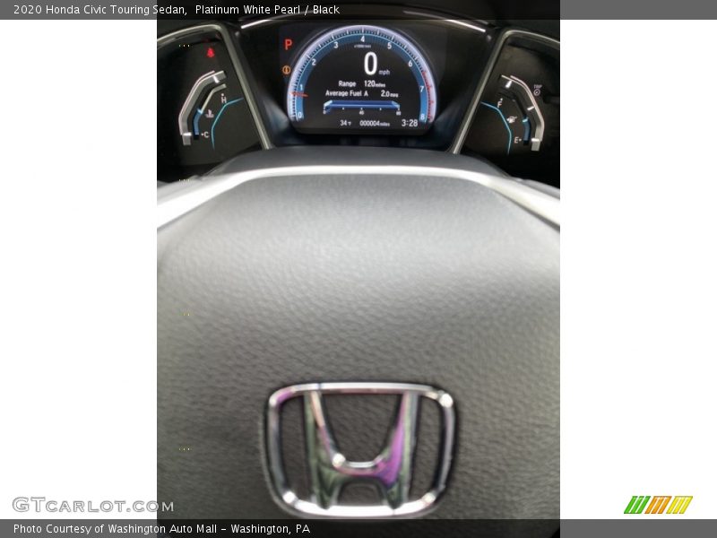 Platinum White Pearl / Black 2020 Honda Civic Touring Sedan