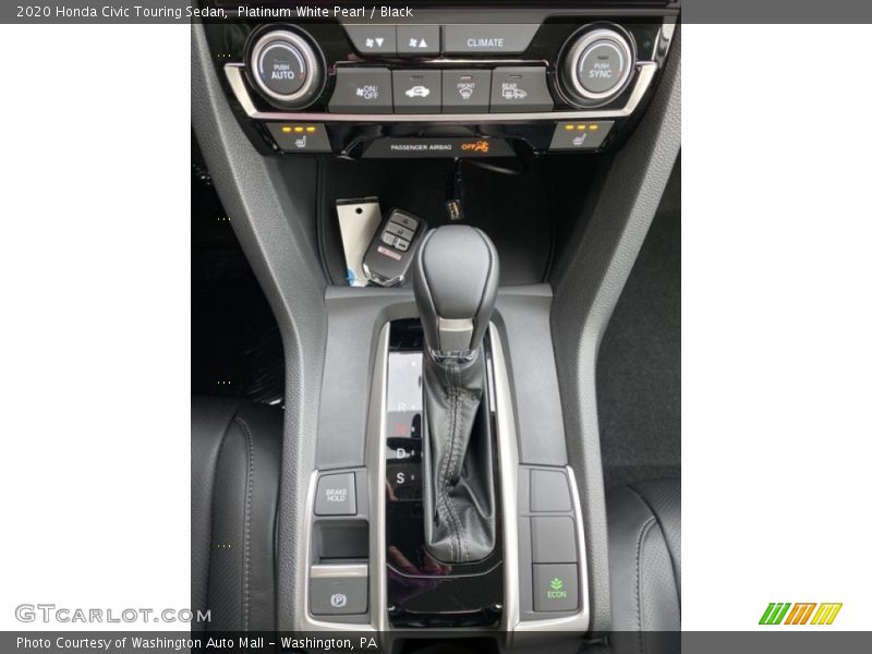 Platinum White Pearl / Black 2020 Honda Civic Touring Sedan