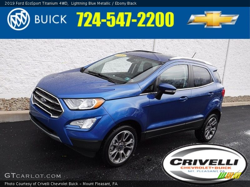 Lightning Blue Metallic / Ebony Black 2019 Ford EcoSport Titanium 4WD