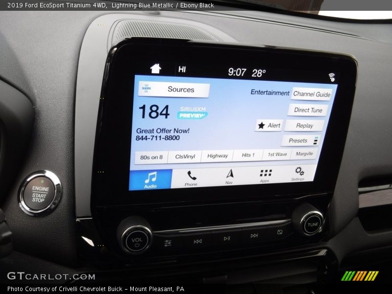 Lightning Blue Metallic / Ebony Black 2019 Ford EcoSport Titanium 4WD