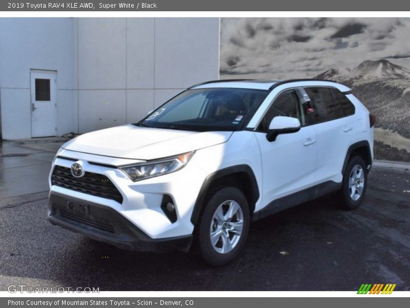 Super White / Black 2019 Toyota RAV4 XLE AWD