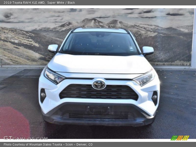 Super White / Black 2019 Toyota RAV4 XLE AWD