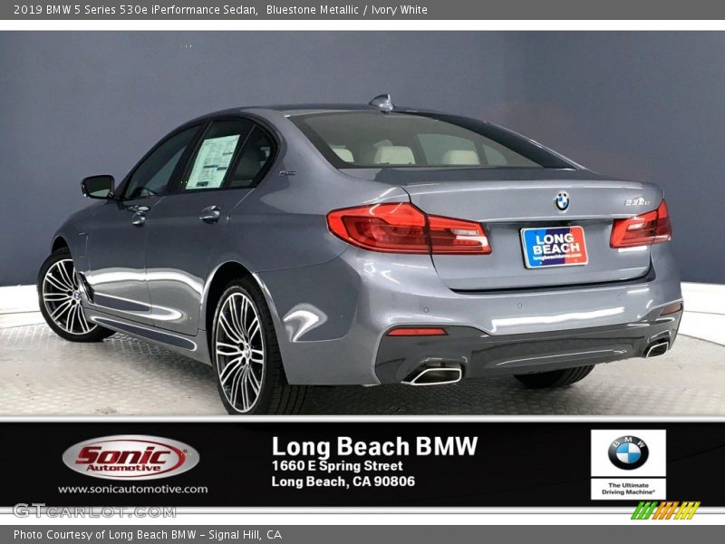 Bluestone Metallic / Ivory White 2019 BMW 5 Series 530e iPerformance Sedan