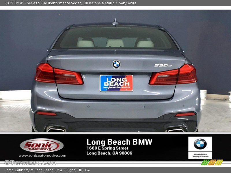 Bluestone Metallic / Ivory White 2019 BMW 5 Series 530e iPerformance Sedan